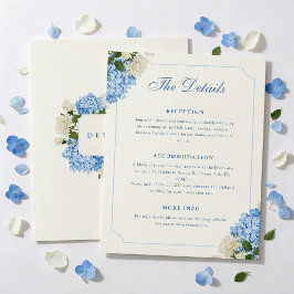 アジサイと白バラの結婚式ディテールカード エンクロージャーカード