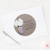 アジサイと素朴メイソン・ジャー ラウンドシール (封筒)