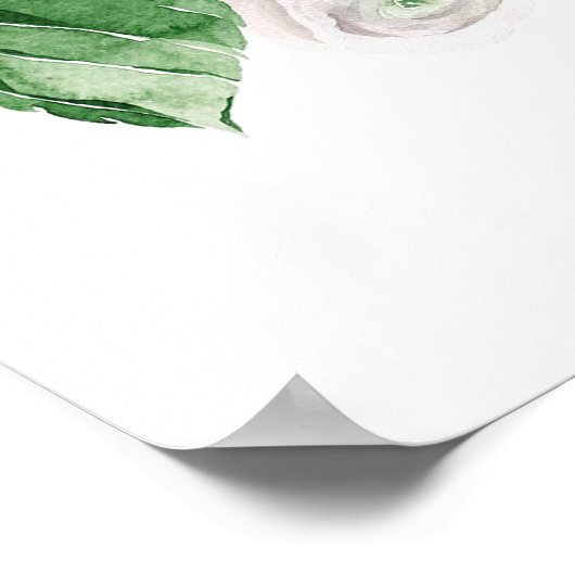 アジサイと緑結婚の歓迎サイン ポスター (角)