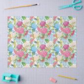 アジサイと蝶ドラゴンフライ結婚タイル 薄葉紙 (クラフト)