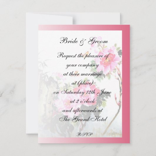 アジサイと蝶/夫婦円満ウェディング 招待状 (裏面)