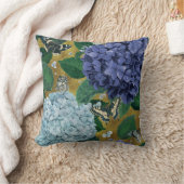 アジサイと蝶 – 自然インスパイア- クッション (ブランケット)