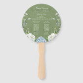 アジサイとsage greenの結婚式プログラム ハンドファン (裏面)