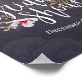 アジサイのストリングライト ブライダルシャワーのウェルカムサイン ポスター (角)