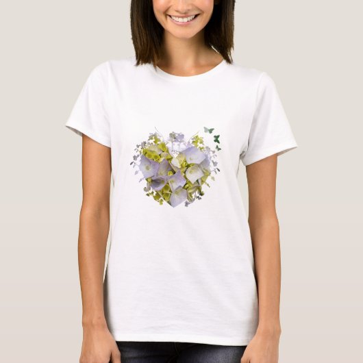 アジサイのハート切り出し Tシャツ (正面)