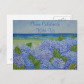 アジサイのバイザシー招待状 インビテーションポストカード (正面/裏面)