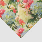 アジサイのバラの花の珊瑚の黄色い青 薄葉紙 (詳細)