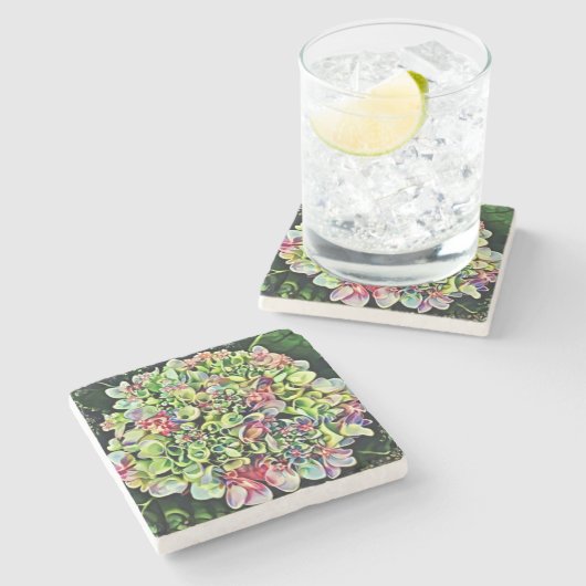 アジサイのファンタジーの芸術の大理石のコースター ストーンコースター (横)