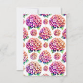 アジサイのブックテーマの感謝カード 招待状 (裏面)