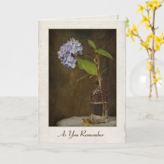 アジサイの古ファッションドボトル カード (黄色い花)