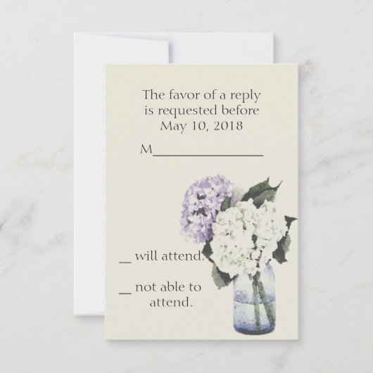 アジサイの夢 出欠カード (正面)