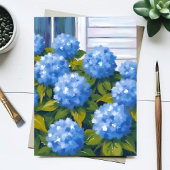 アジサイの庭の花の水彩カード