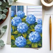 アジサイの庭の花の水彩カード