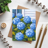 アジサイの庭の花の水彩カード