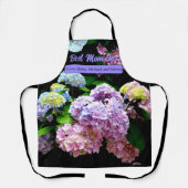 アジサイの庭ピンク色の紫の紫のフローラママの贈り物 エプロン (正面)