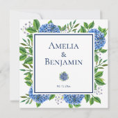 アジサイの役人に感謝結婚のギフト サンキューカード (裏面)