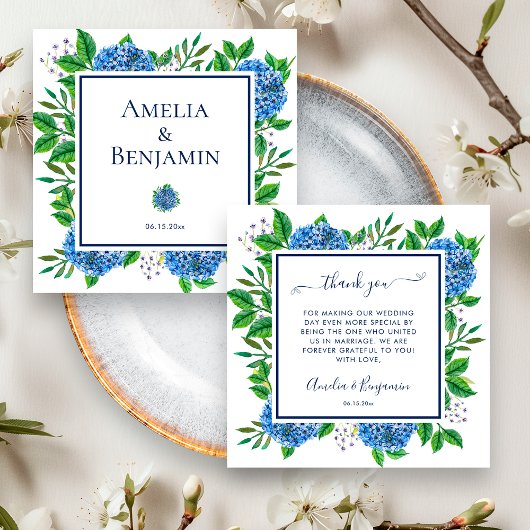 アジサイの役人に感謝結婚のギフト サンキューカード