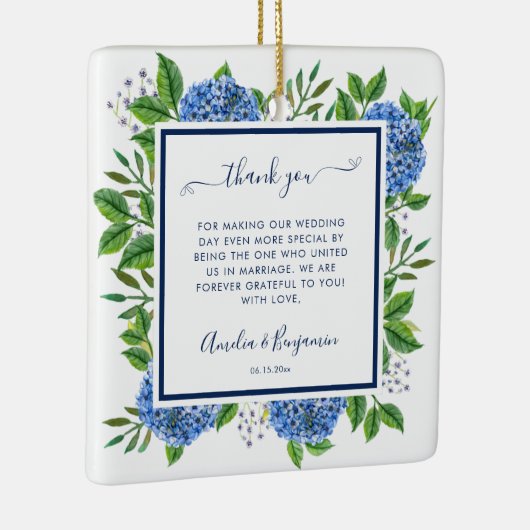 アジサイの役人に感謝結婚のギフト セラミックオーナメント (右)