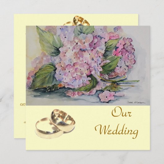 アジサイの愛 招待状 (正面/裏面)