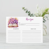 アジサイの本のテーマ エレガントなレシピカード 招待状 (スタンド正面)