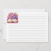 アジサイの本のテーマ エレガントなレシピカード 招待状 (裏面)