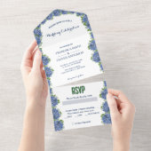 アジサイの水の色すべて1つの結婚式の招待 オールインワン招待状 (貼ってはがせる)
