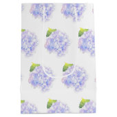 アジサイの水彩のヴィネット模様 ミディアムペーパーバッグ (裏面)