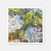アジサイの水彩プリントナプキン スタンダードカクテルナプキン (正面)