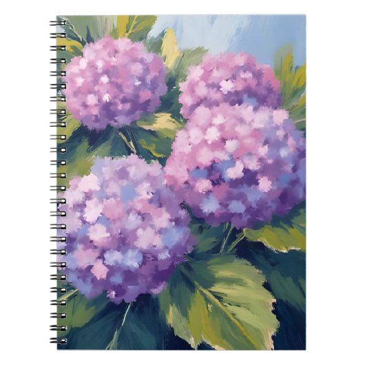 アジサイの水彩画 ノートブック (正面)