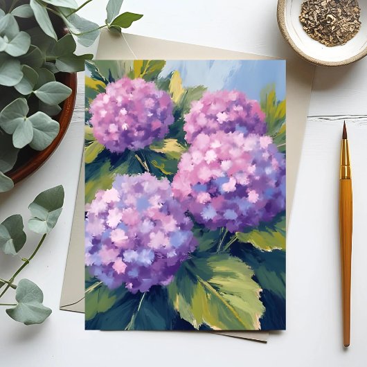 アジサイの水彩画 ポストカード