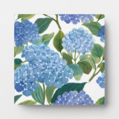アジサイの水彩花コースト風景画 フォトプラーク (正面)