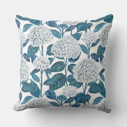 アジサイの水色 クッション (正面)