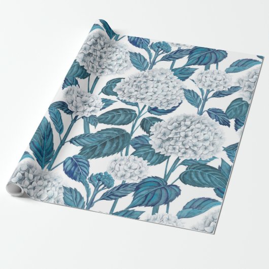 アジサイの水色 ラッピングペーパー (アンロールド)