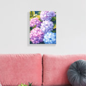 アジサイの紫の茂み | 花の水彩画 キャンバスプリント (インサイチュ (リビング))