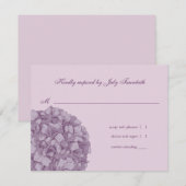 アジサイの結婚式の応答 出欠カード (正面/裏面)