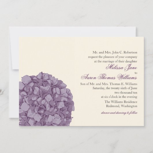 アジサイの結婚式招待状 招待状 (正面)