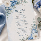 アジサイの結婚式詳細カード 出欠カード