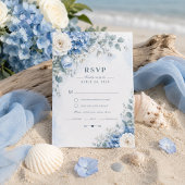 アジサイの結婚式RSVPカード 出欠カード
