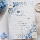 アジサイの結婚式RSVPカード 出欠カード