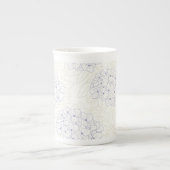 アジサイの線画 ボーンチャイナマグカップ (正面)