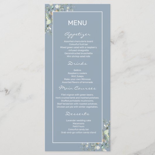 アジサイの色と緑の離れフラットメニュー メニュー (正面)