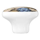 アジサイの花が咲くラグドール猫 セラミックノブ (側面)