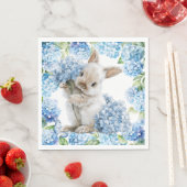アジサイの花とウサギ スタンダードランチョンナプキン (インサイチュ)