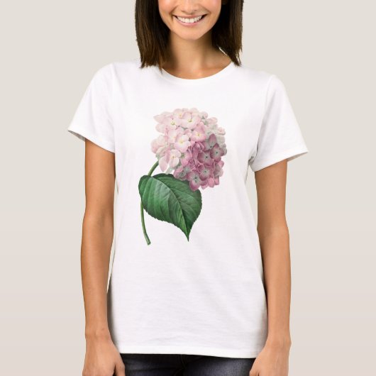 アジサイの花のアートビンテージスタイルTシャツ Tシャツ (正面)