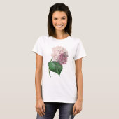 アジサイの花のアートビンテージスタイルTシャツ Tシャツ (正面フル)