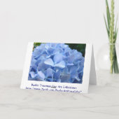 アジサイの花のカード 青いアジサイの庭 サンキューカード (裏面)