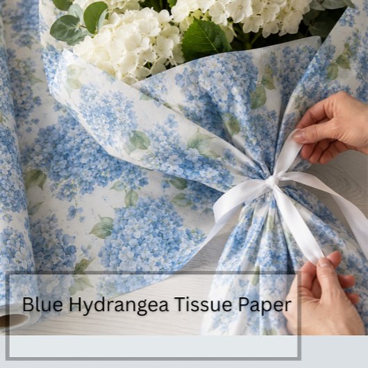 アジサイの花のブルーティシューペーパー 薄葉紙