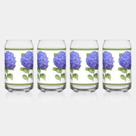 アジサイの花のボタニカルアート ガラス缶