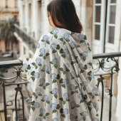 アジサイの花のモノグラム フリースブランケット