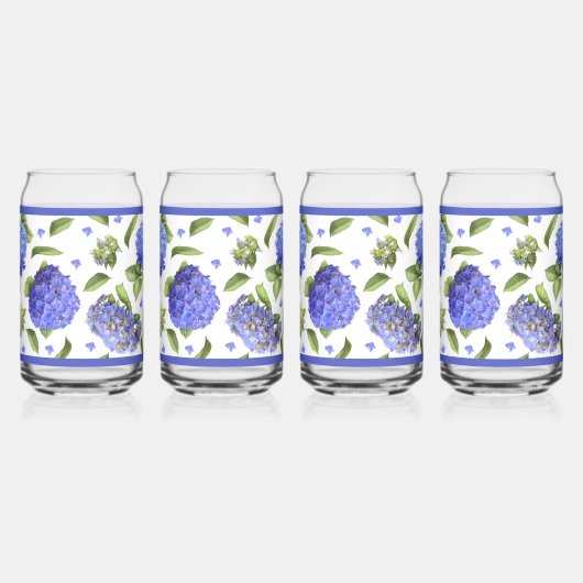 アジサイの花の植物画 ガラス缶 (右)